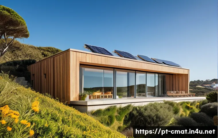 건설재료시험 기술자와 탄소중립 건축 자재 - **Sustainable Portuguese Architecture:** "A breathtaking, modern residential building in a sun-drenc...