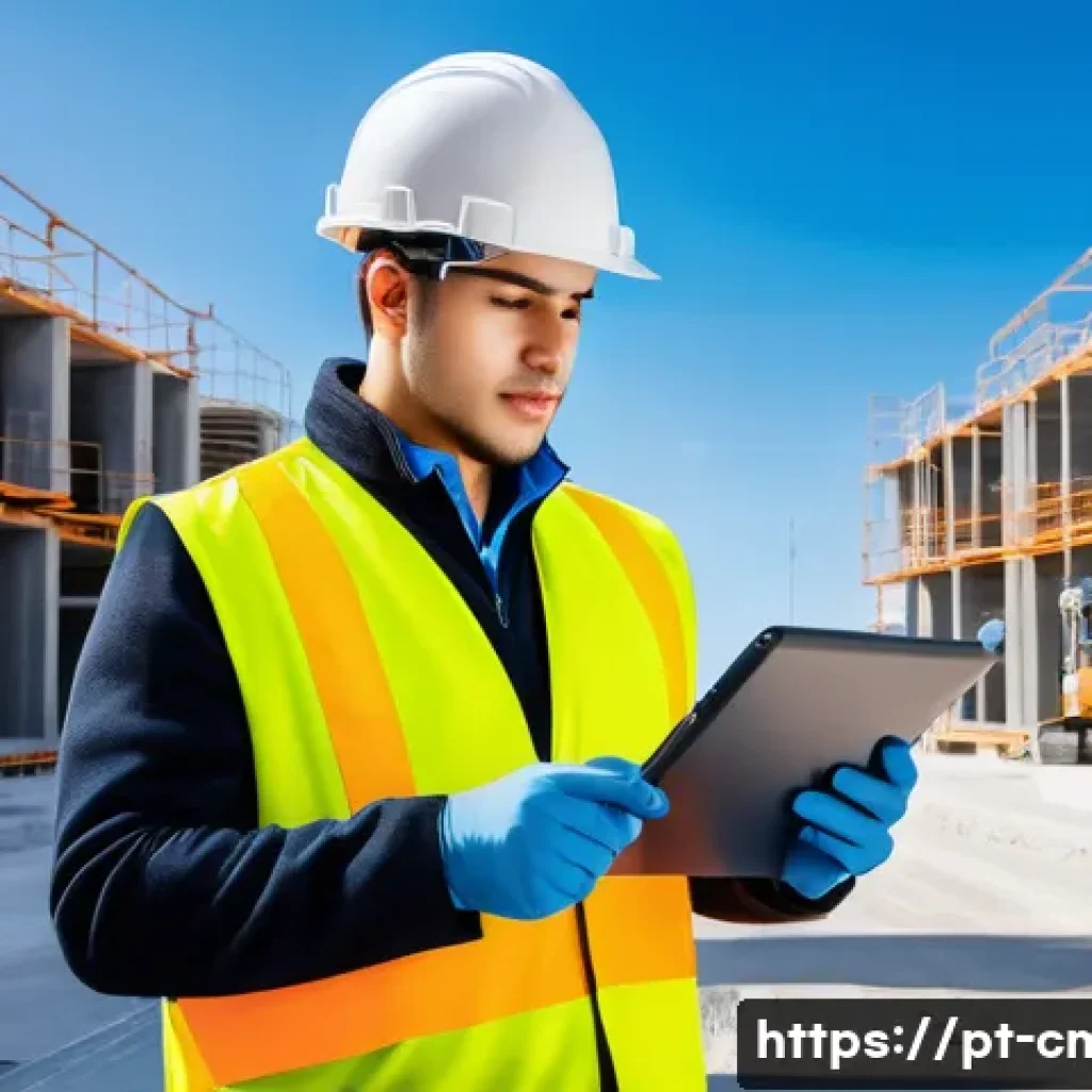 건설재료시험기사와 해외 취업 가능성 - A professional engineer in a modern construction site in Latin America, wearing safety gear and a br...