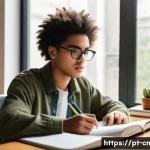 건설재료시험기사 시험 대비 시간 관리 방법 - A focused young adult studying at a neatly organized desk in a bright, quiet room with natural sunli...