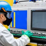 건설재료시험 기술자의 커리어 패스 - A Brazilian construction materials testing laboratory scene showing a skilled technician in protecti...